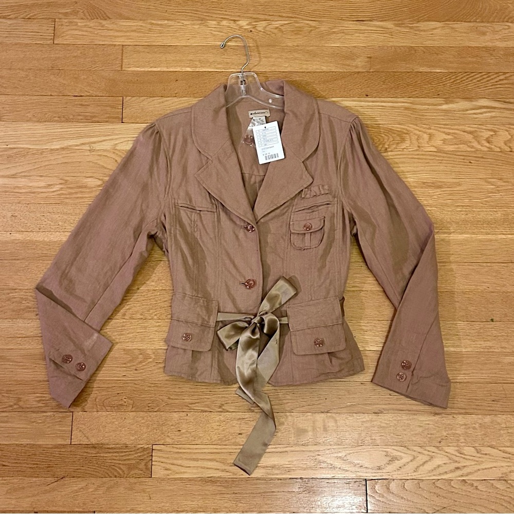 Women’s Tailored Taupe Belted Jacket - Unbranded
